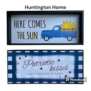 NWT Huntington Home 1 Reversible Design Horizontal Box Sign Plaque